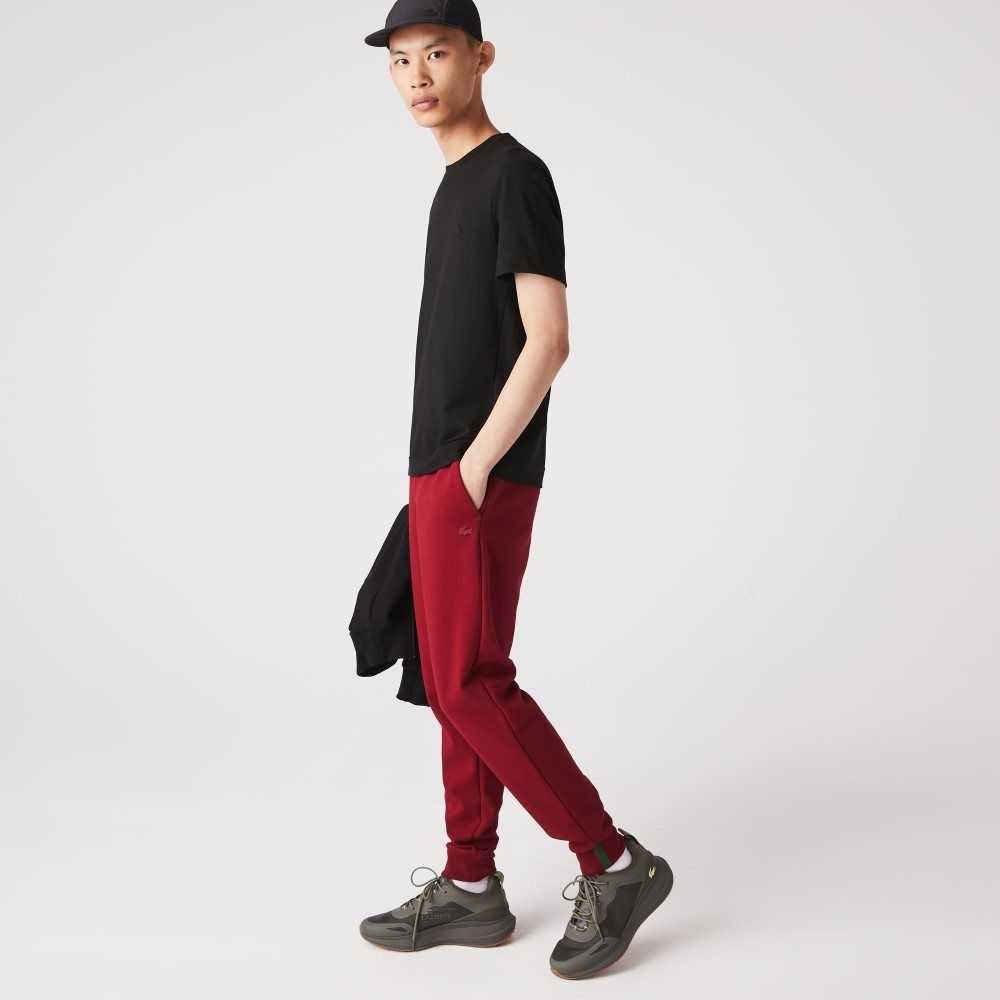 Bordeaux Lacoste Slim Fit Heathered Cotton Blend Tracksuit Pants | HVQKSR-820