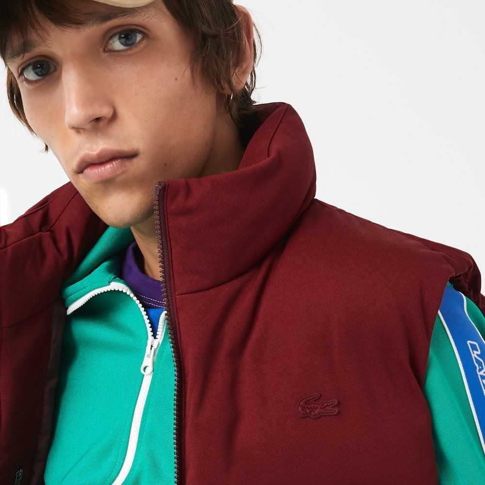 Bordeaux Lacoste Stowable Hood Vest | KMTBIQ-234