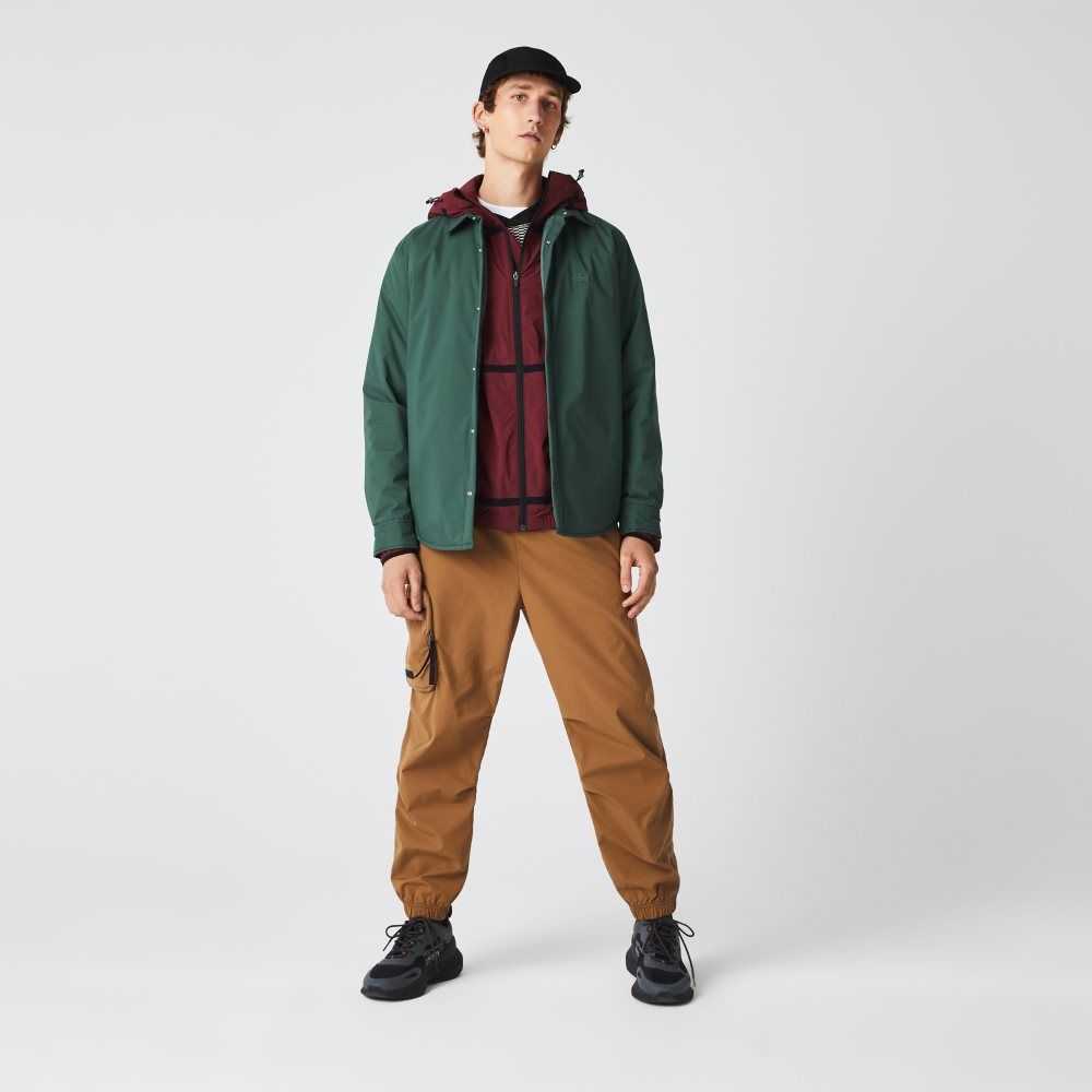 Brown Lacoste Contrast Oversized Branding Trackpants | TZNEKR-379