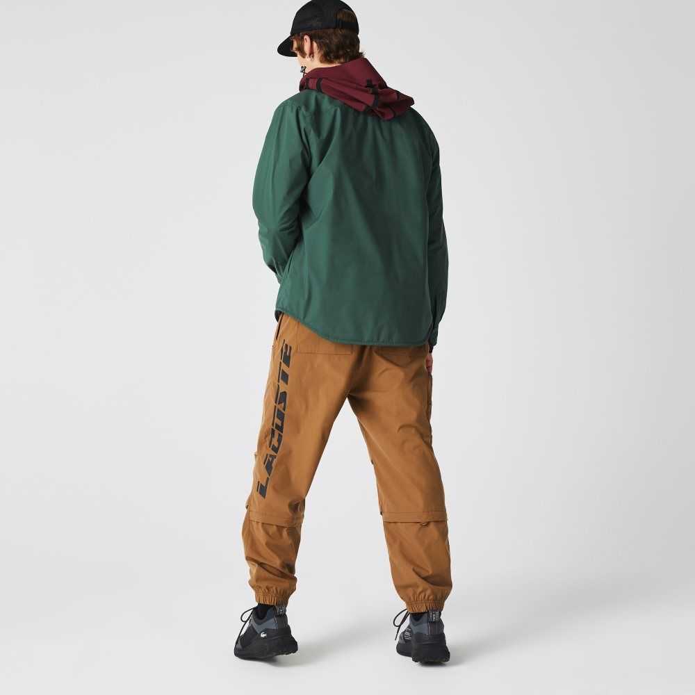 Brown Lacoste Contrast Oversized Branding Trackpants | TZNEKR-379