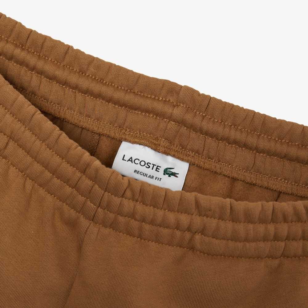 Brown Lacoste Organic Brushed Cotton Fleece Shorts | HMFZIB-986