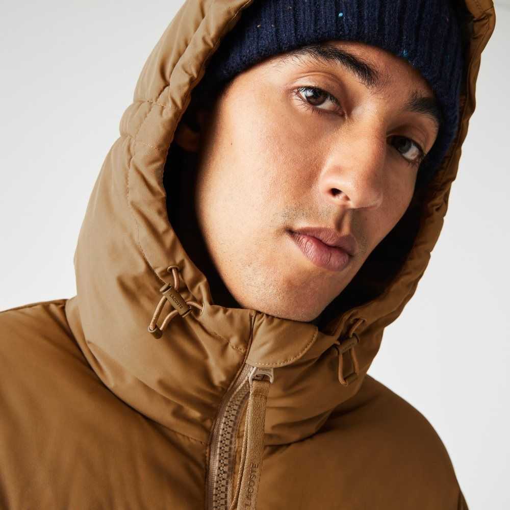 Brown Lacoste Quilted Water-Repellent Jacket | BUIVER-516