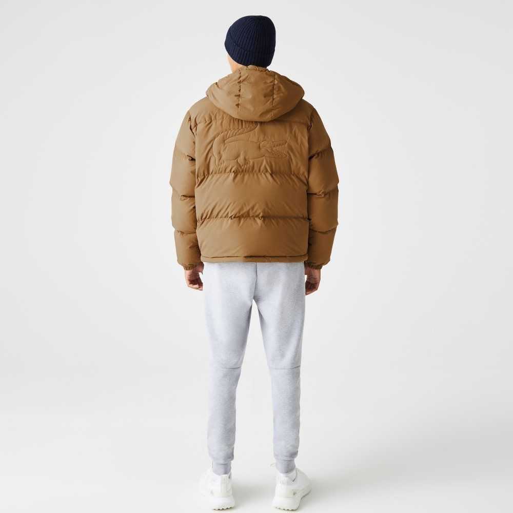 Brown Lacoste Quilted Water-Repellent Jacket | BUIVER-516