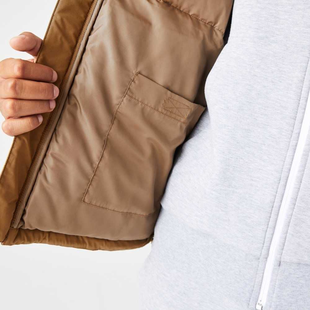 Brown Lacoste Quilted Water-Repellent Jacket | BUIVER-516