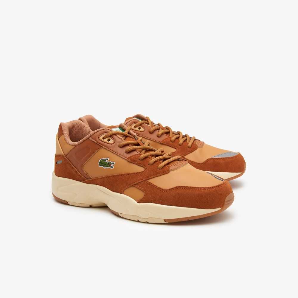 Brw/Lt Tan Lacoste Storm 96 Lo Sneakers | RYIBXF-675