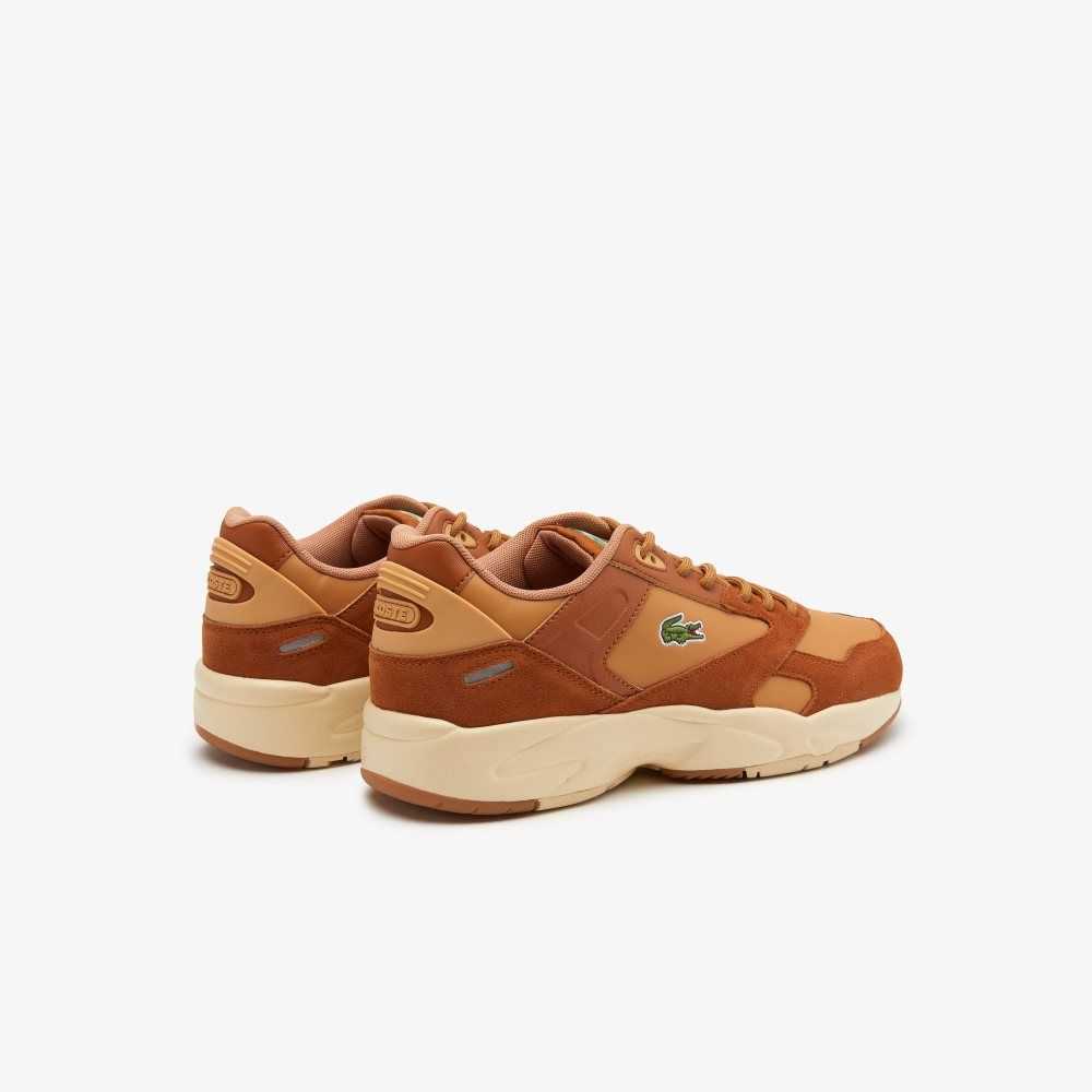 Brw/Lt Tan Lacoste Storm 96 Lo Sneakers | RYIBXF-675