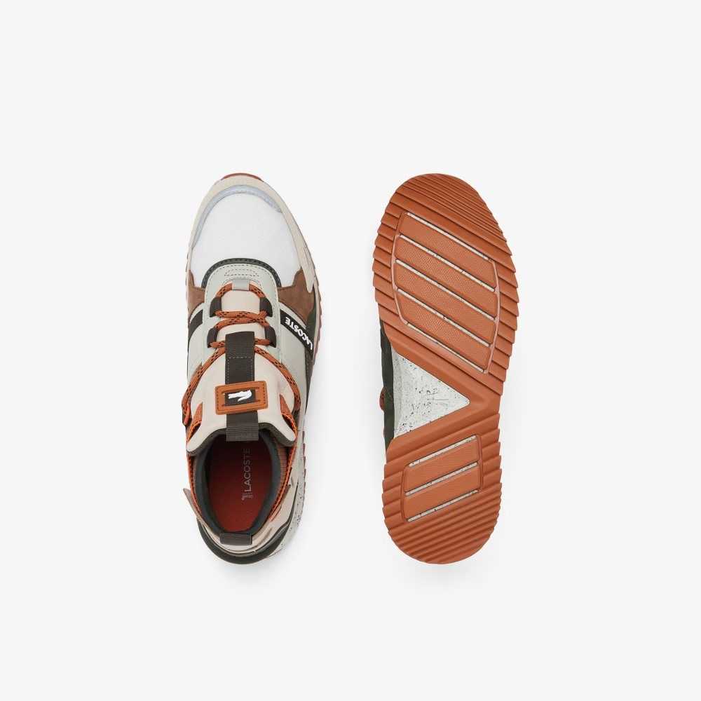 Brw/Off Wht Lacoste Run Breaker Leather Color-Pop Outdoor Shoes | QOPUFC-820