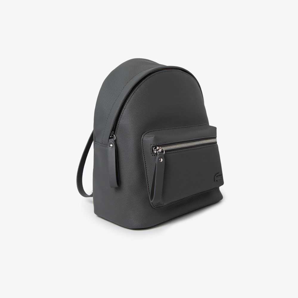 Dark Shadow Lacoste Large Front Pocket Backpack | WHEIZK-243