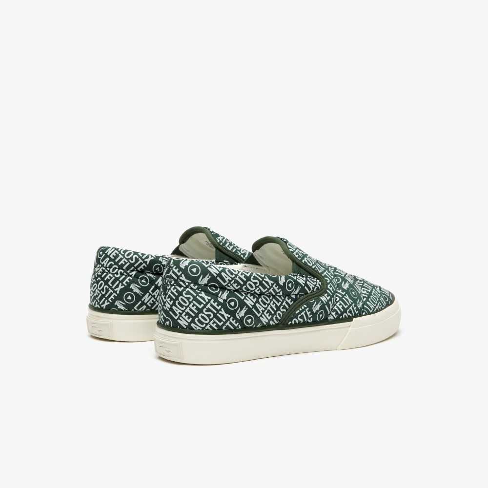 Dk Grn/Off Wht Lacoste x Netflix Slip-On Jump Serve | PTVKIJ-581