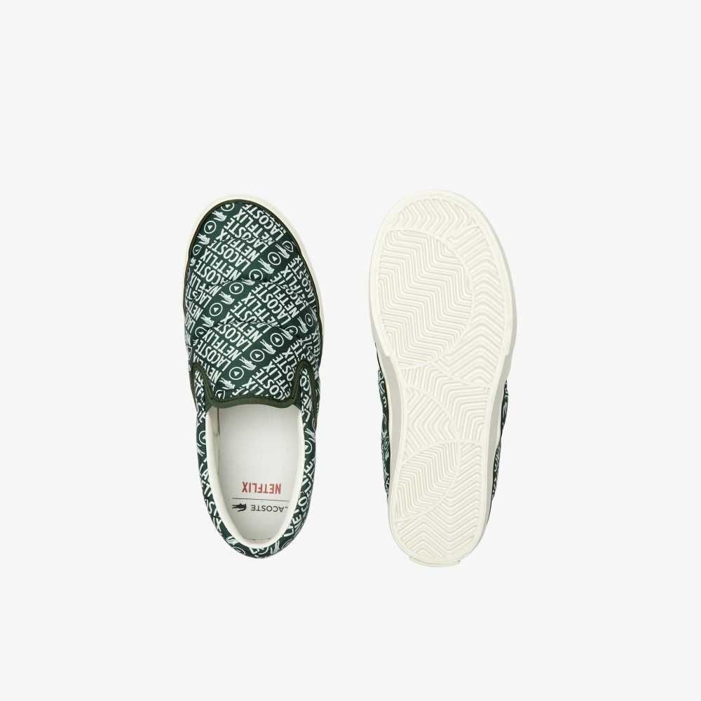 Dk Grn/Off Wht Lacoste x Netflix Slip-On Jump Serve | PTVKIJ-581