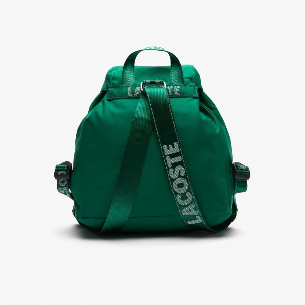 Estival Blanc Lacoste Branded Nylon Flap Backpack | RQNIBG-857