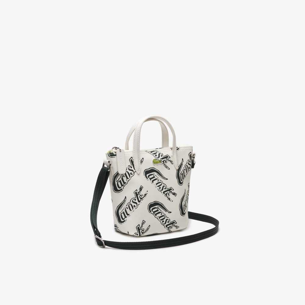 Farine Sinople Lacoste L.12.12 Logo Print Tote - Small | PRHEFZ-973