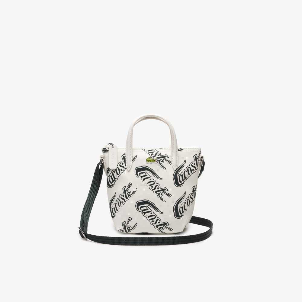 Farine Sinople Lacoste L.12.12 Logo Print Tote - Small | PRHEFZ-973