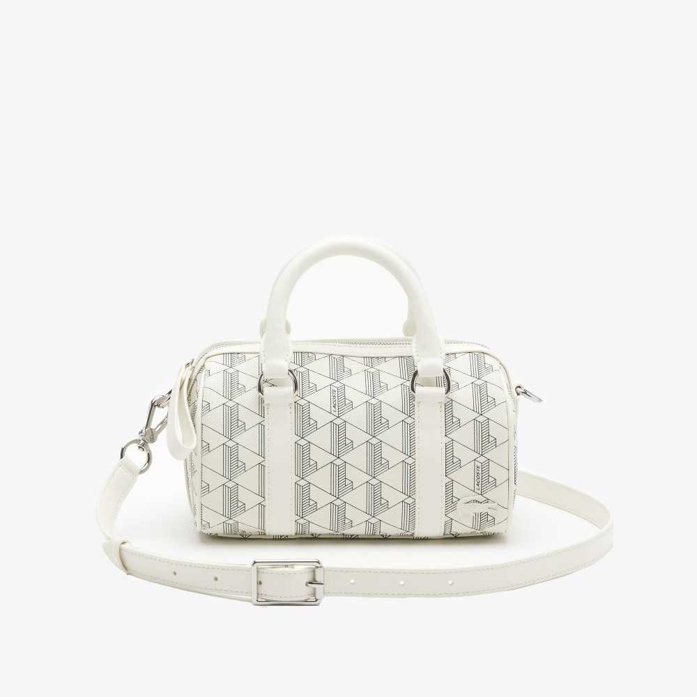 Farine Sinople Lacoste Monogram Print Boston Bag | CJGBLV-972