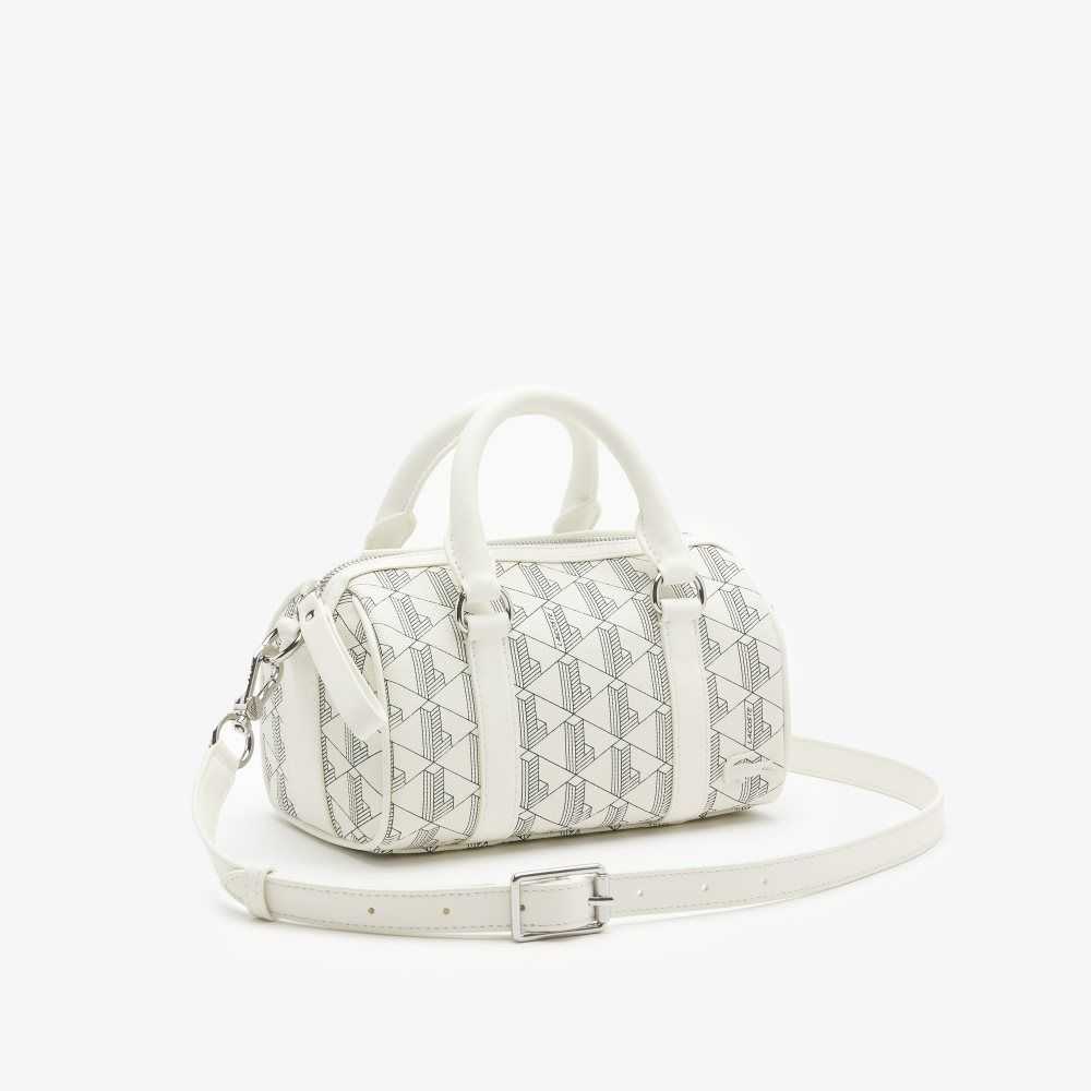 Farine Sinople Lacoste Monogram Print Boston Bag | CJGBLV-972