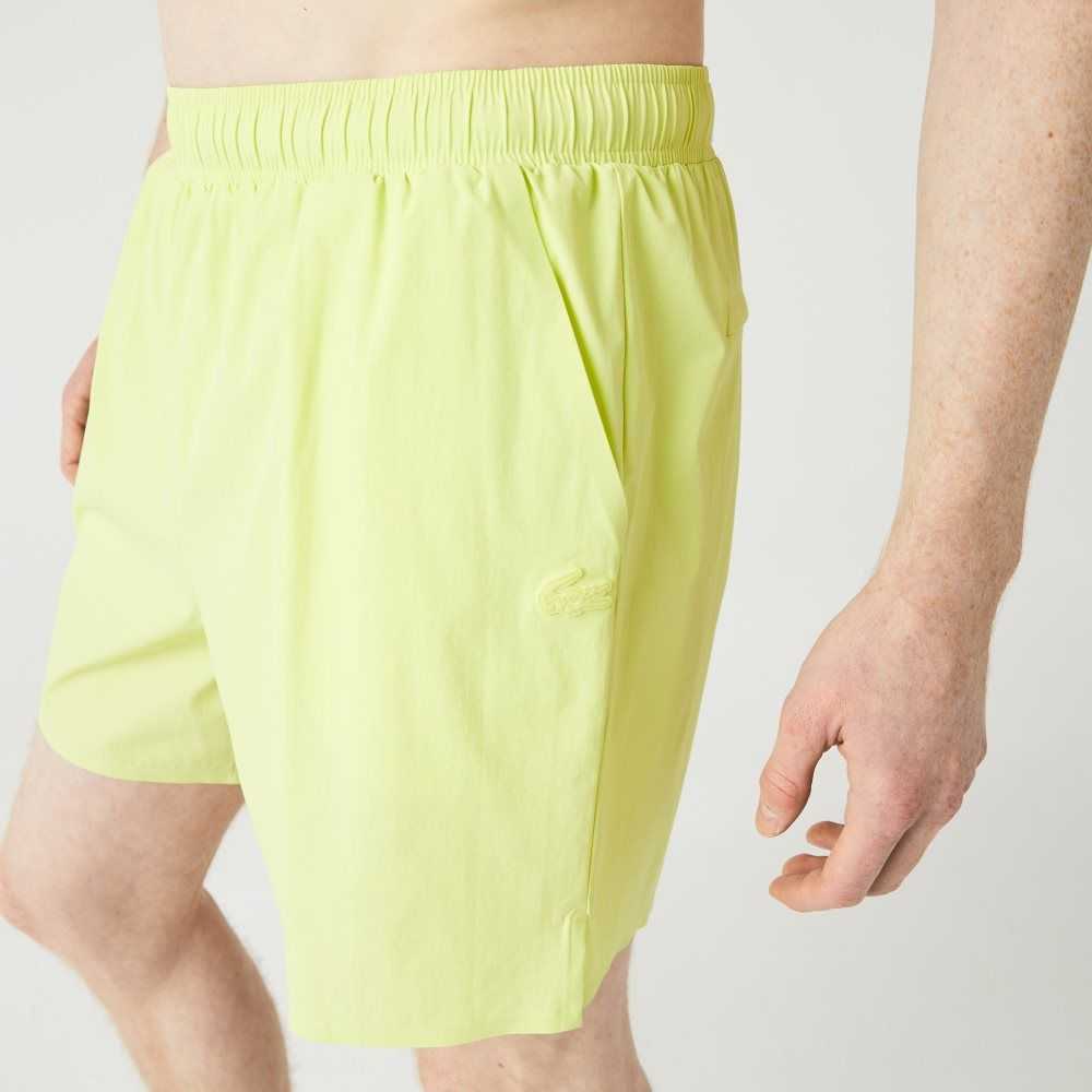 Flashy Yellow Lacoste Light Swim Trunks | KYBUDN-987