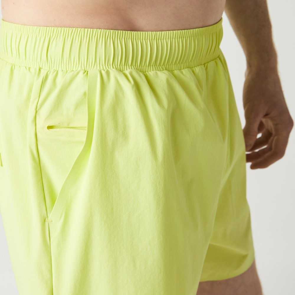 Flashy Yellow Lacoste Light Swim Trunks | KYBUDN-987