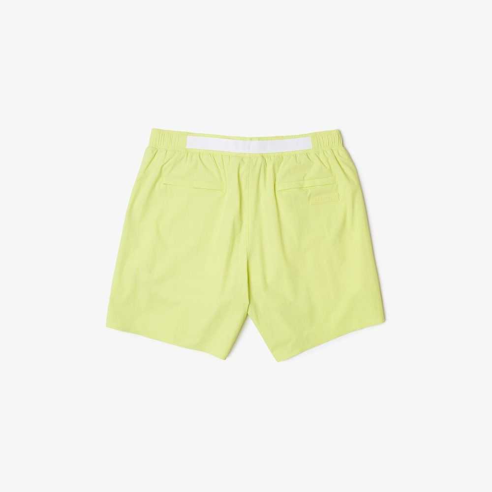 Flashy Yellow Lacoste Light Swim Trunks | KYBUDN-987