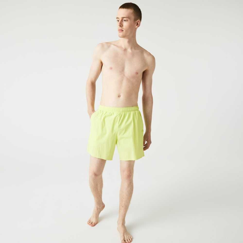 Flashy Yellow Lacoste Light Swim Trunks | KYBUDN-987