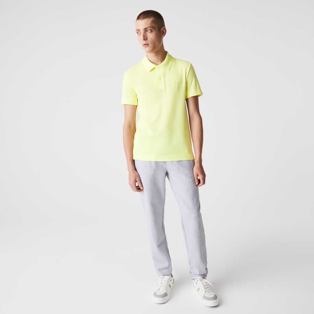 Flashy Yellow Lacoste Slim Fit Organic Stretch Cotton Pique Polo | CDJMGU-432