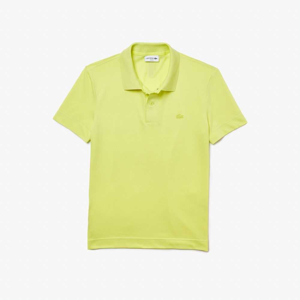 Flashy Yellow Lacoste Slim Fit Organic Stretch Cotton Pique Polo | CDJMGU-432