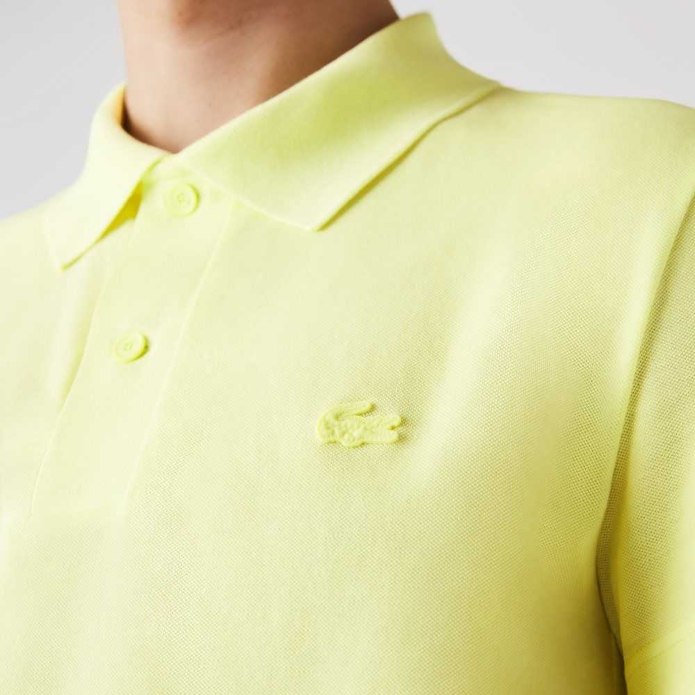 Flashy Yellow Lacoste Slim Fit Organic Stretch Cotton Pique Polo | CDJMGU-432