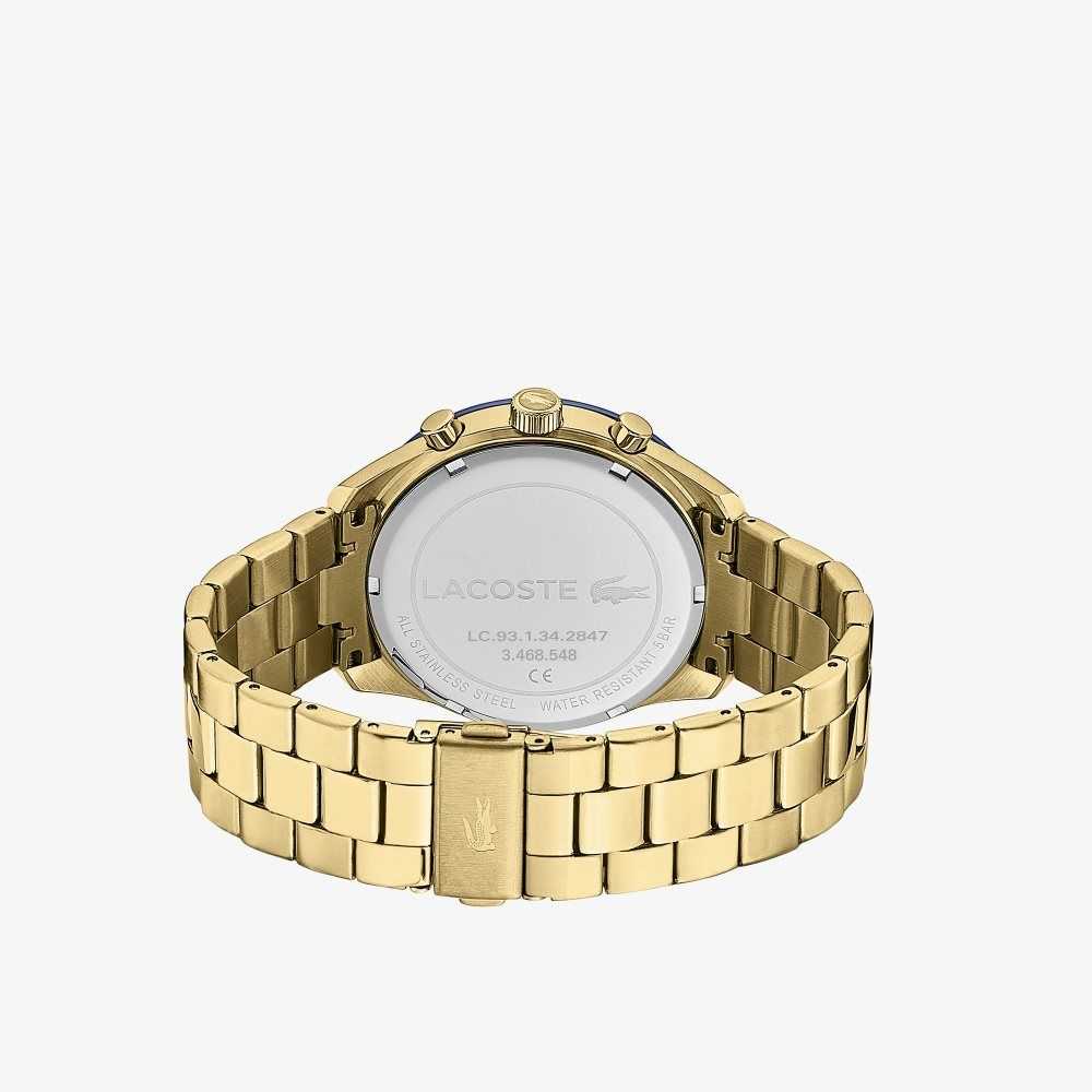 Gold Lacoste Boston Chronograph Ionic Gold Plated Watch | BHTKRU-751