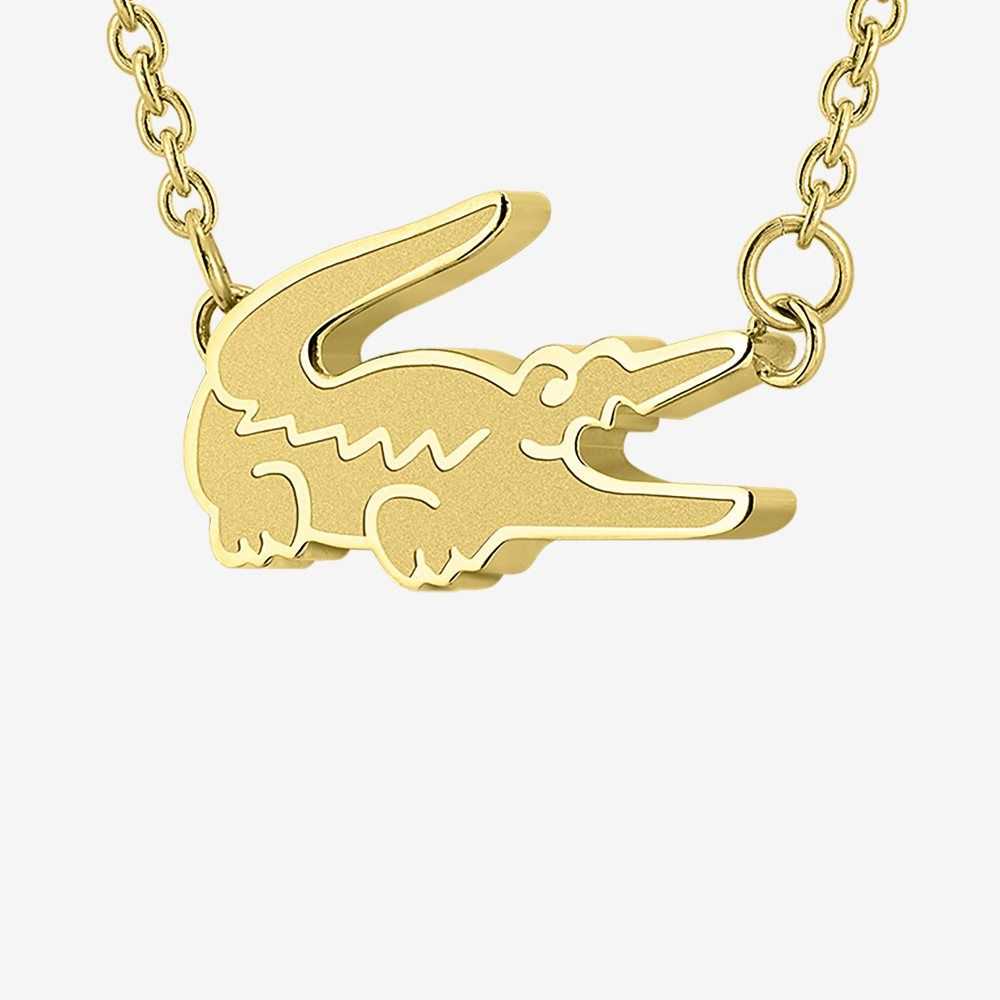 Gold Lacoste Crocodile Necklace | YFHCOQ-274