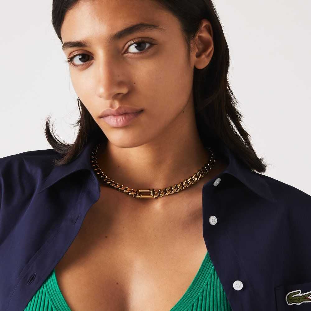 Gold Lacoste Fundament Necklace | SUNFWH-508