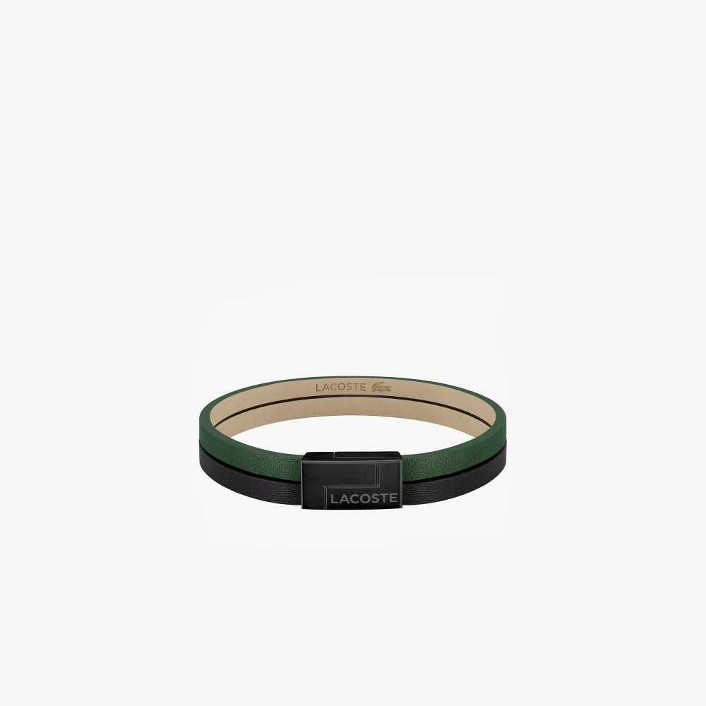 Green And Black Lacoste Traveler Bracelet | PULJHD-938