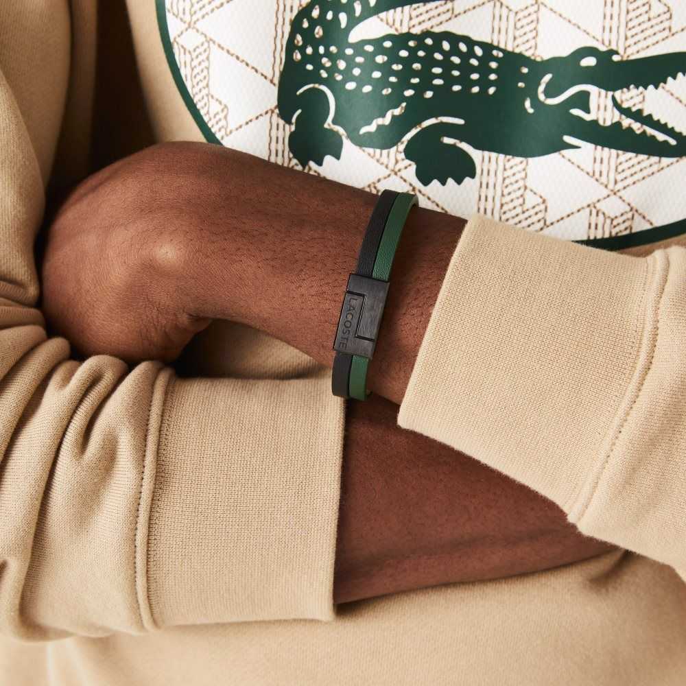 Green And Black Lacoste Traveler Bracelet | PULJHD-938