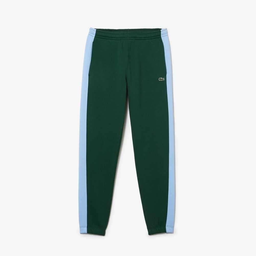 Green / Blue Lacoste Contrast Bands Trackpants | WVCXRL-318