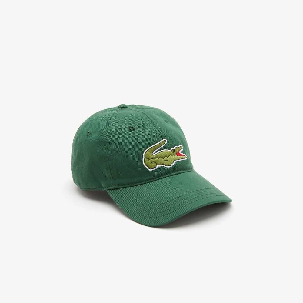 Green Lacoste Adjustable Organic Cotton Twill Cap | ESBPYT-073