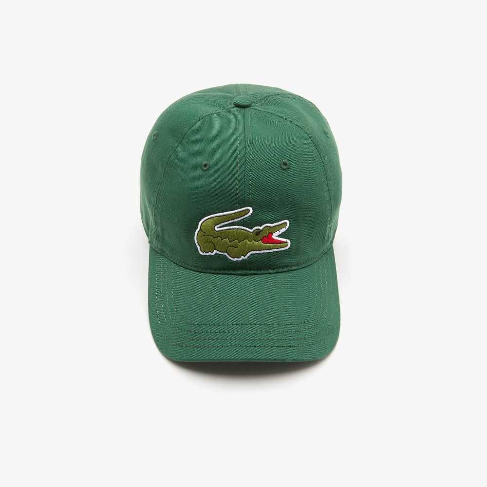 Green Lacoste Adjustable Organic Cotton Twill Cap | ESBPYT-073