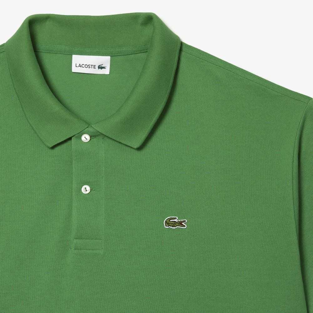 Green Lacoste Big Fit Cotton Petit Pique Polo | KPMHLI-396