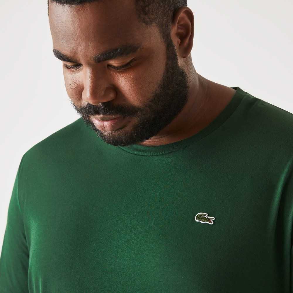 Green Lacoste Big Fit Crew Neck Cotton Jersey T-Shirt | FGINCH-857