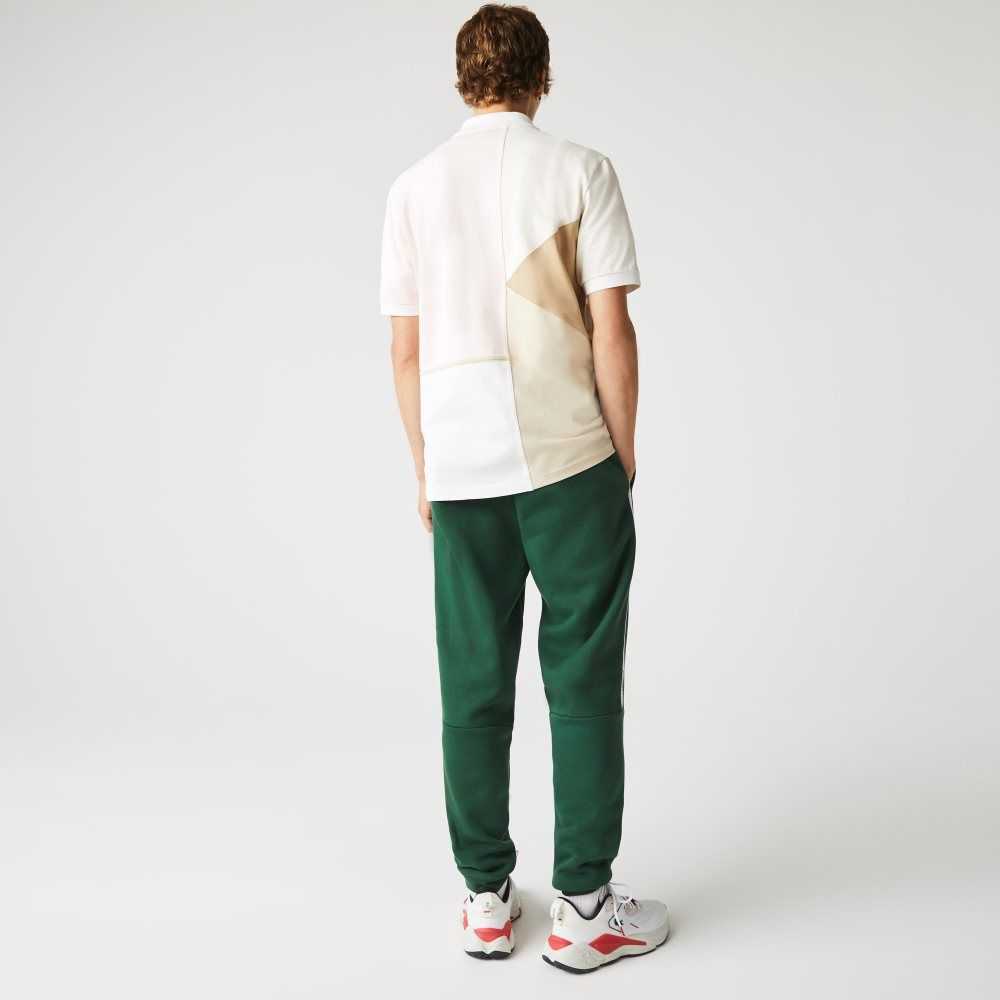 Green Lacoste Branded Bands Skinny Fleece Jogging Pants | KJNBSG-813