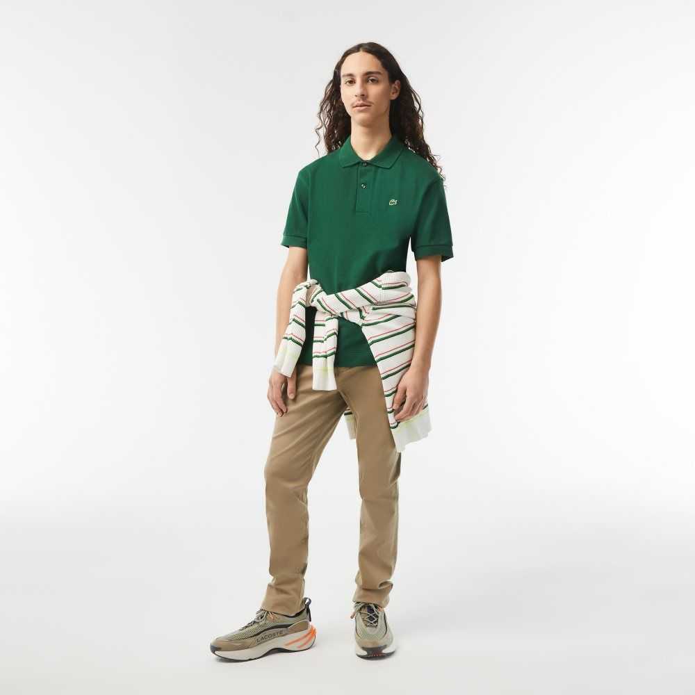 Green Lacoste Classic Fit Heavy Cotton Pique L.12.21 Polo | XVZIAW-259