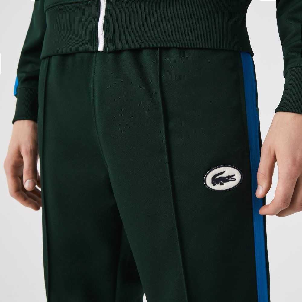 Green Lacoste Contrast Side Band Trackpants | ADGPTN-931