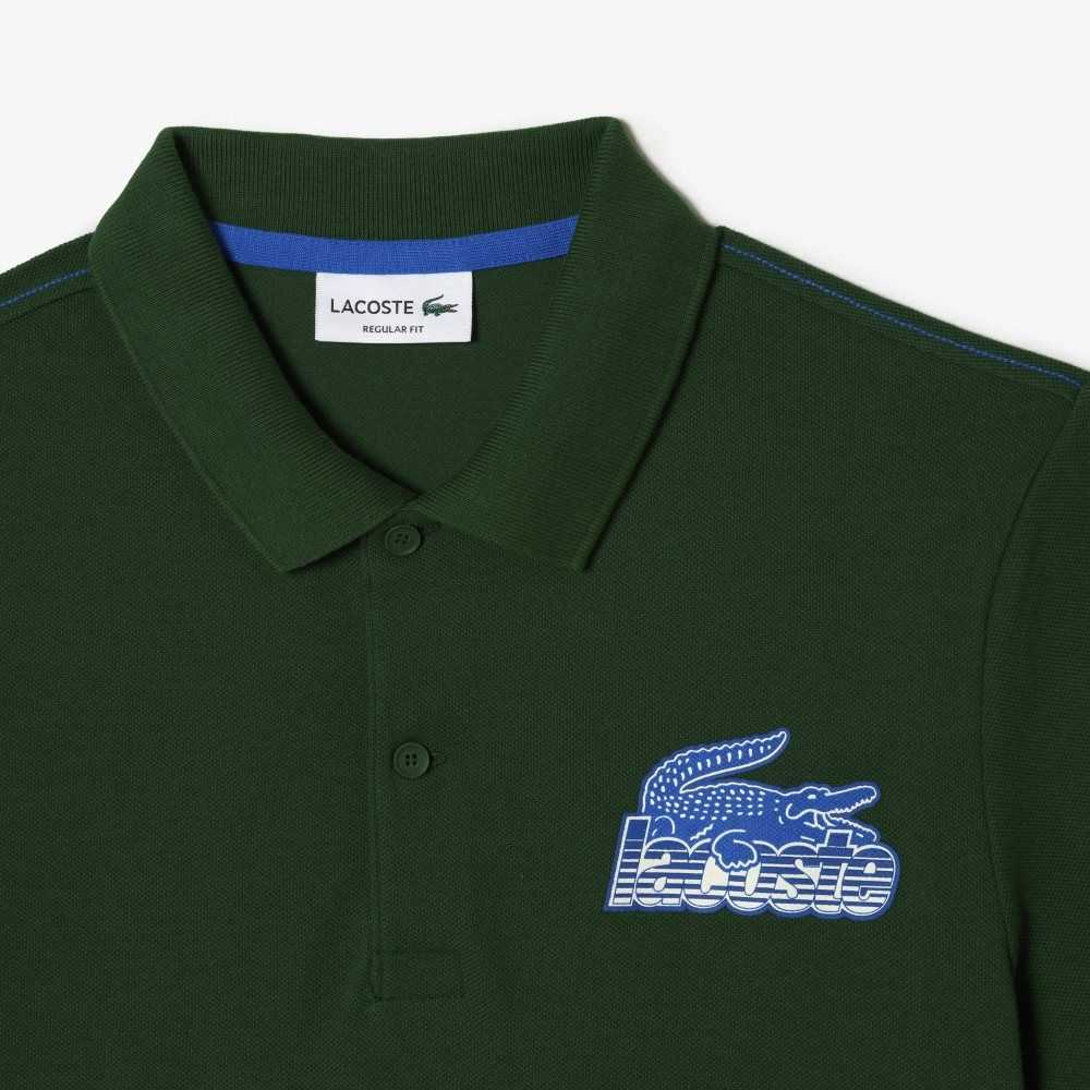 Green Lacoste Cotton Mini-Pique Polo | QOPMJE-062