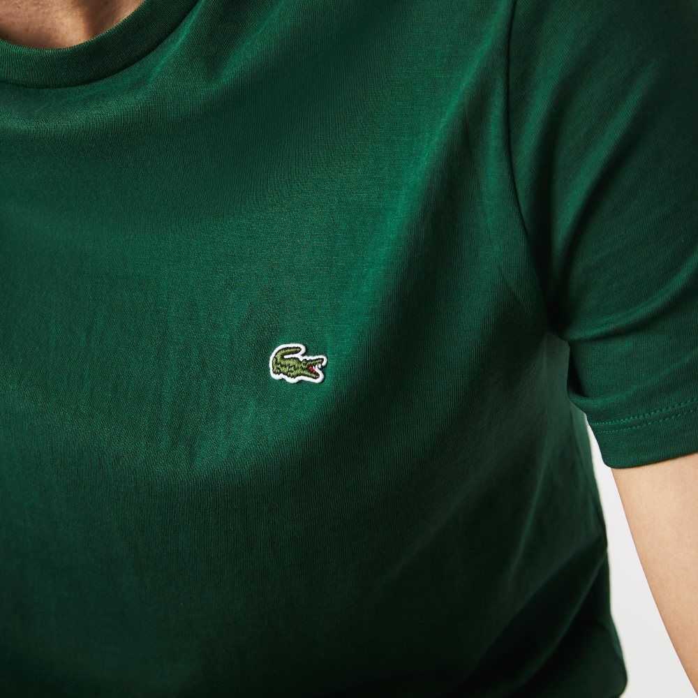 Green Lacoste Crew Neck Pima Cotton Jersey T-Shirt | WGAYRD-510