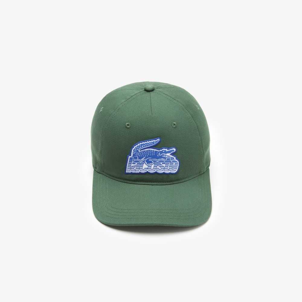 Green Lacoste Crocodile Patch Branded Cap | GMTNDZ-423