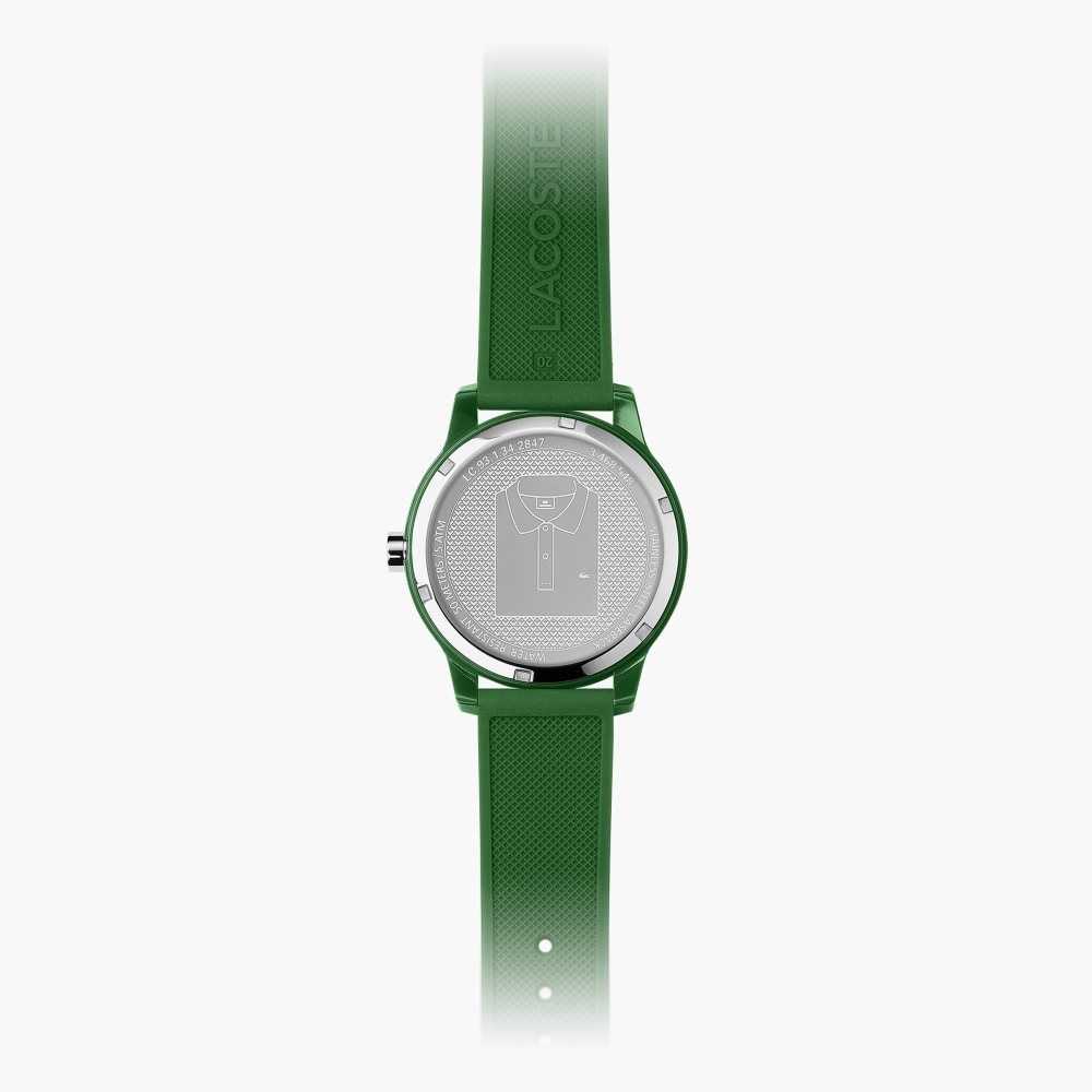 Green Lacoste Green Silicone Strap 12.12 Watch | DUTLFY-985