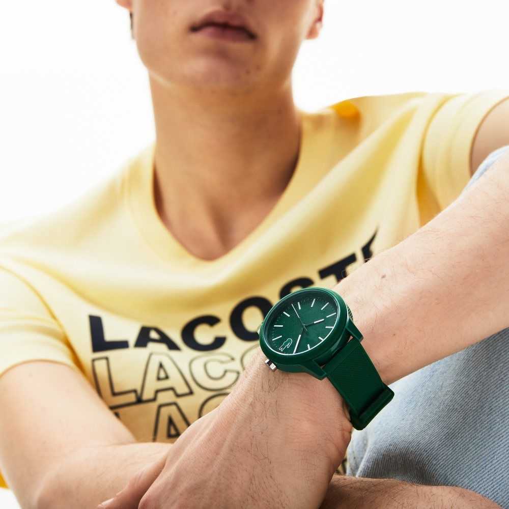 Green Lacoste Green Silicone Strap 12.12 Watch | DUTLFY-985