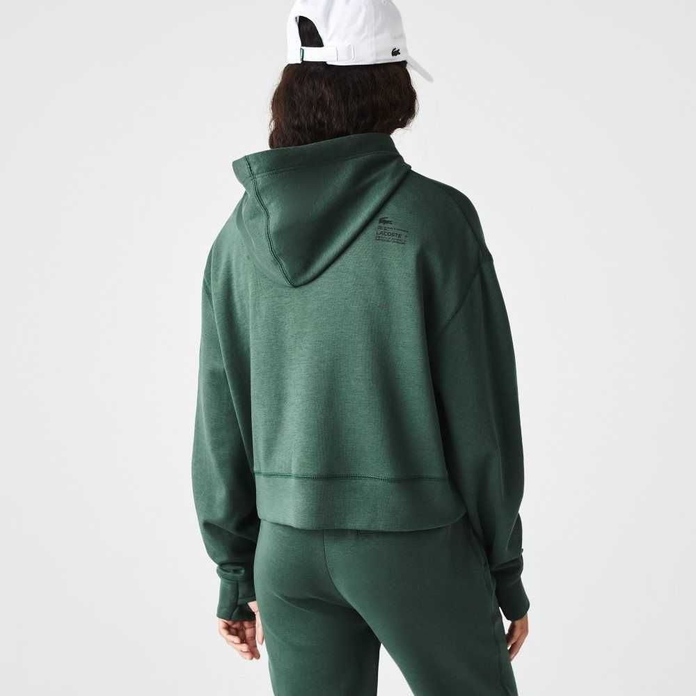 Green Lacoste Hooded Sweatshirt | VETFXO-357