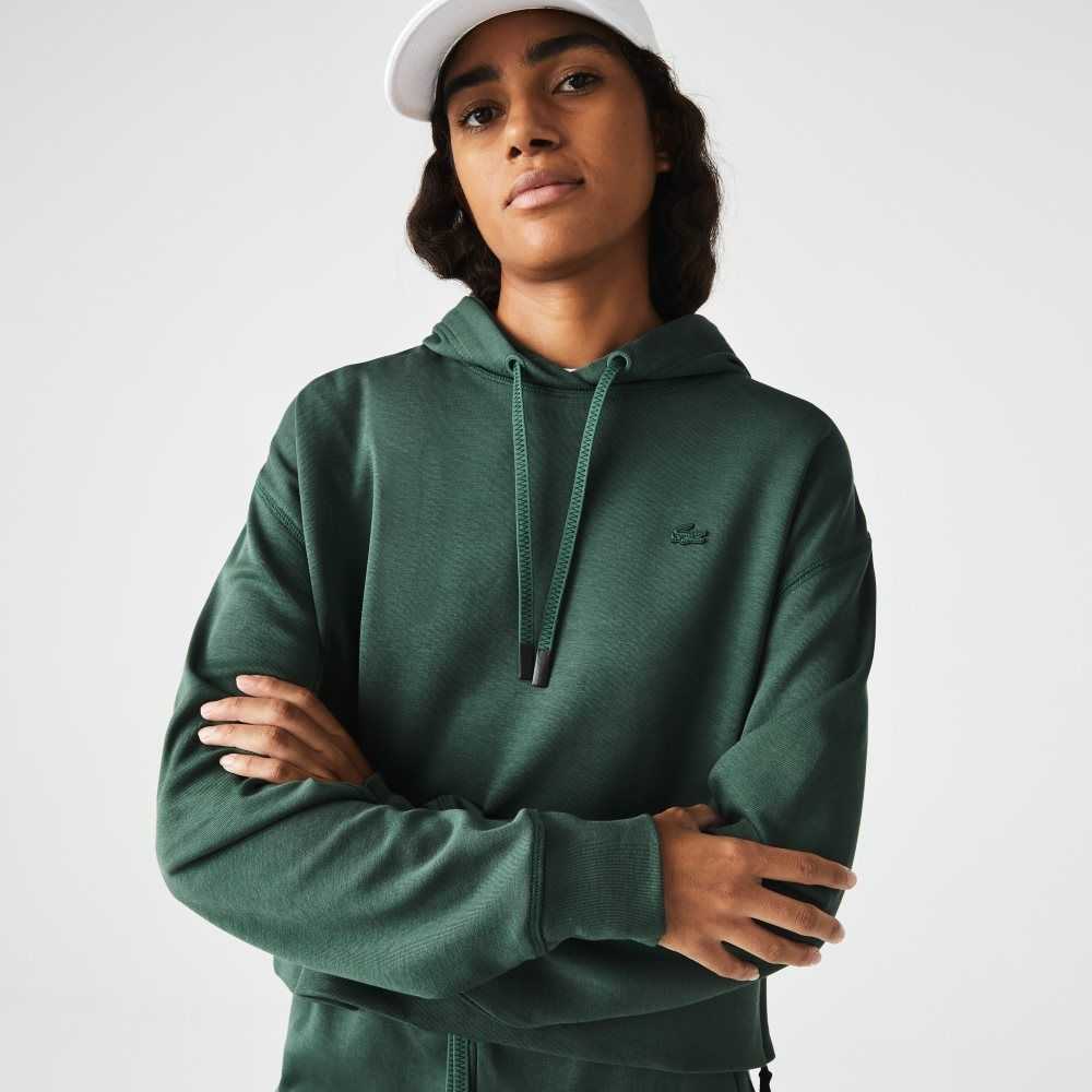 Green Lacoste Hooded Sweatshirt | VETFXO-357