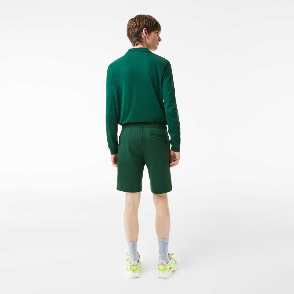 Green Lacoste Organic Brushed Cotton Fleece Shorts | SFTVXC-392