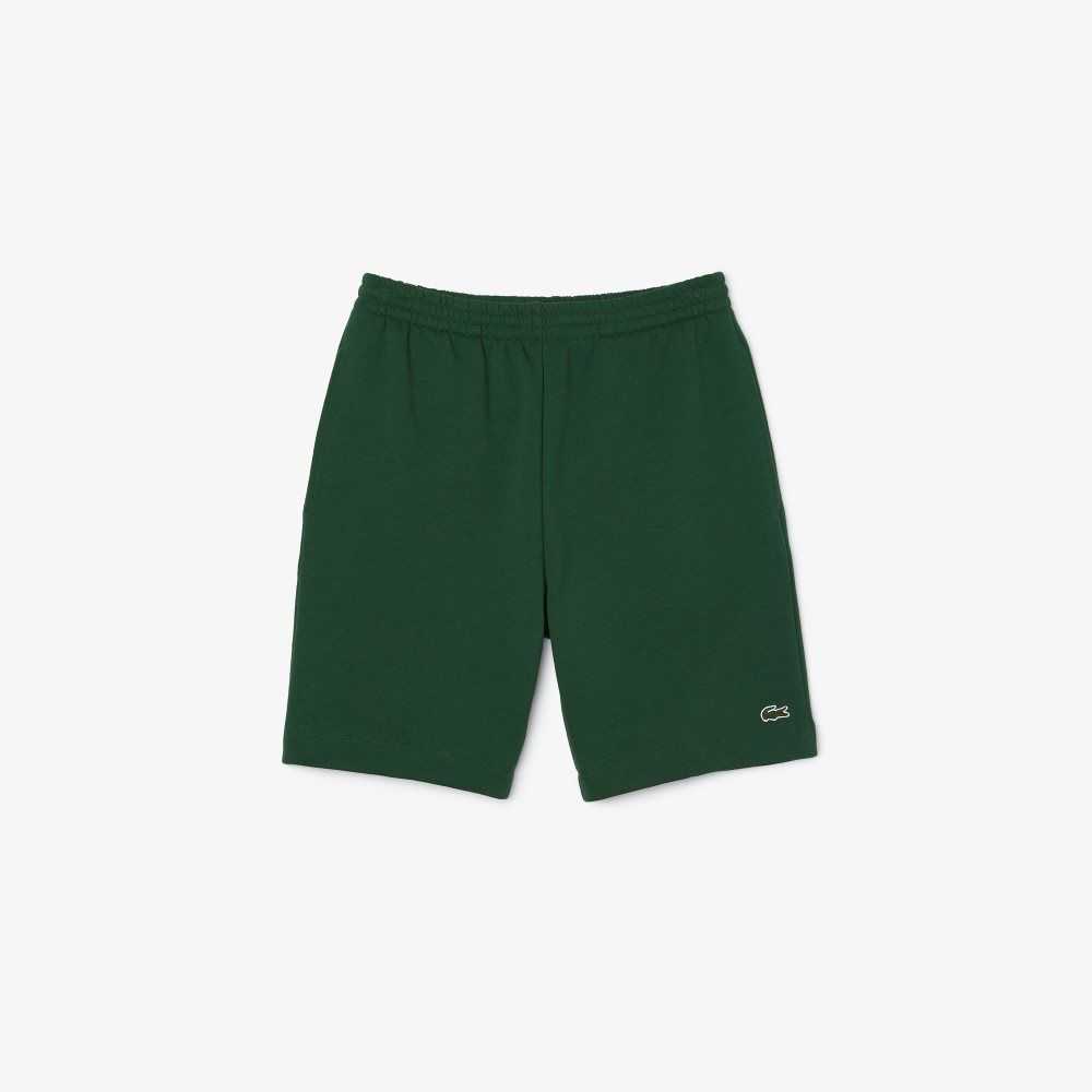 Green Lacoste Organic Brushed Cotton Fleece Shorts | SFTVXC-392