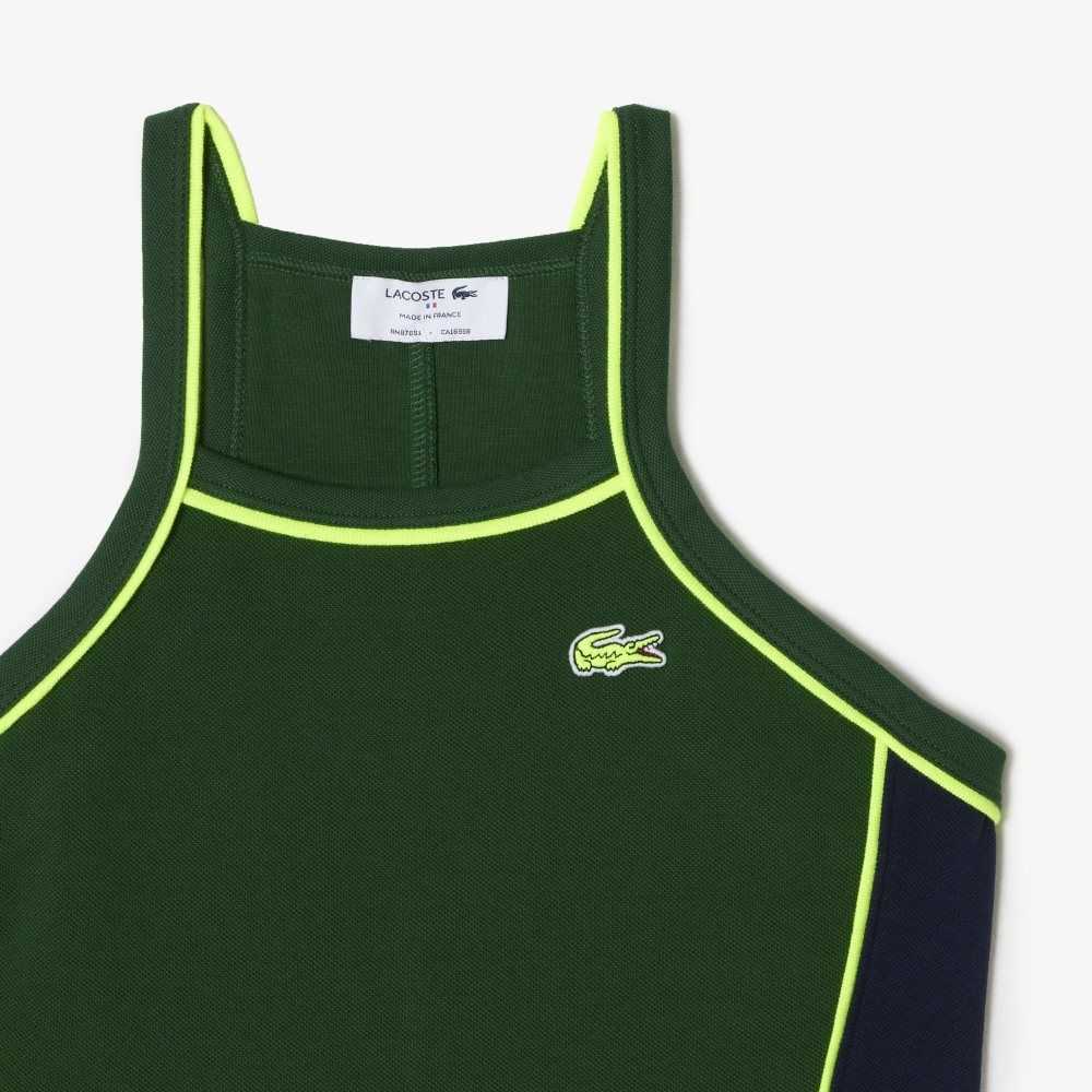 Green Lacoste Organic Cotton French Made Tennis Dress | LJSROH-821