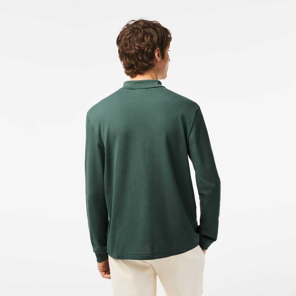 Green Lacoste Original L.12.12 Long Sleeve Cotton Polo | WPNSUY-017